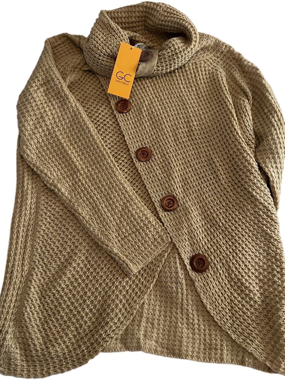 GC Collection Tan Chunky Button Front Cardigan